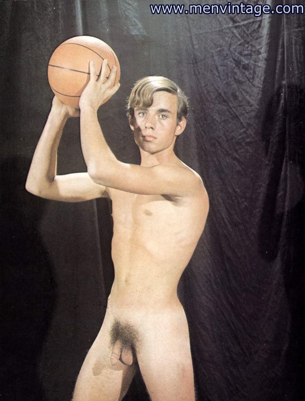 Nude boy playying with the ball